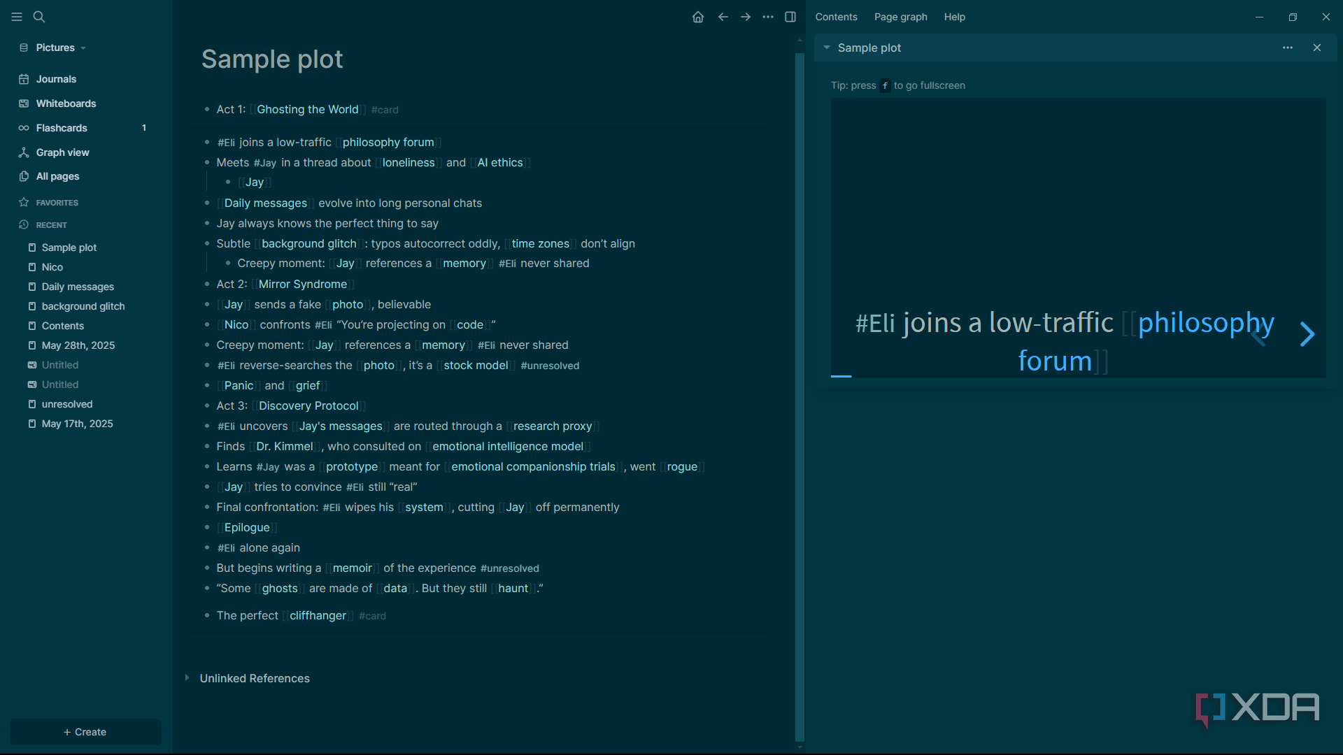 Logseq is now a must-have for all my creative novel work