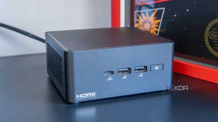 Почему старый ноутбук — лучший выбор для домашнего сервера Close-up angled view of a Mini PC
