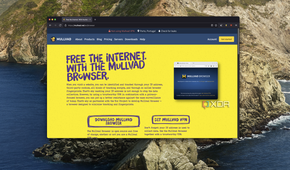 Screenshot of Mullvad Browser on macOS showing the home page for itself