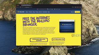 Screenshot of Mullvad Browser on macOS showing the home page for itself