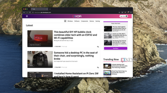 Screenshot of Mullvad Browser on macOS showing the XDA home page