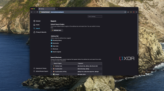 Screenshot of Mullvad Browser search settings showing the Mullvad search engine as the default
