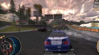 The BMW M3 GTR being chased by cops in Need for Speed: Most Wanted.