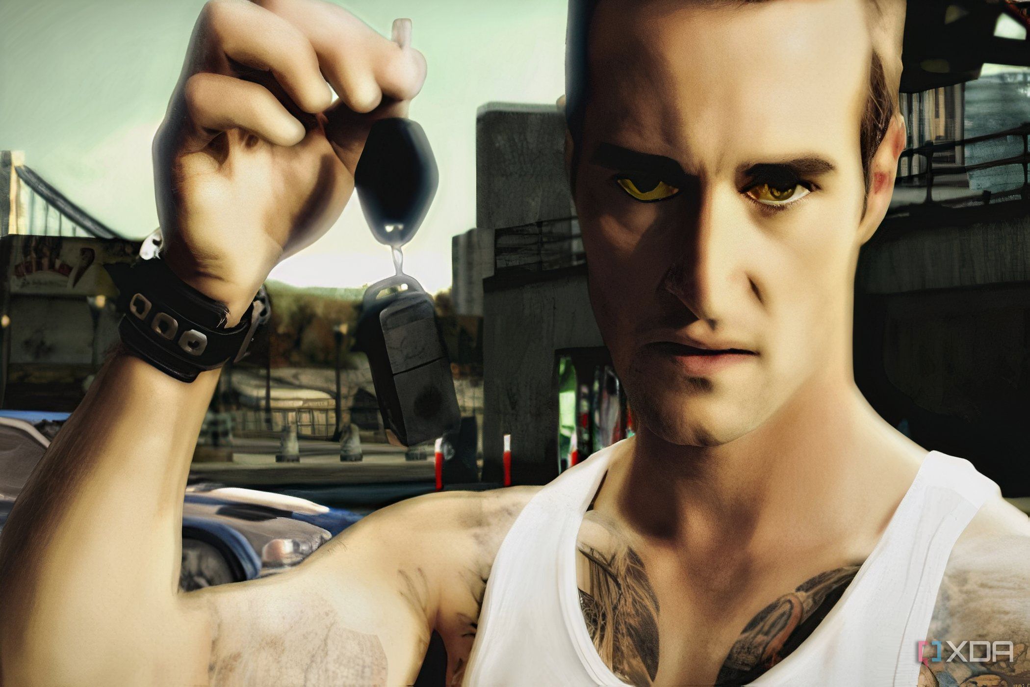 Razer Callahan from Need for Speed: Most Wanted holding up car keys.