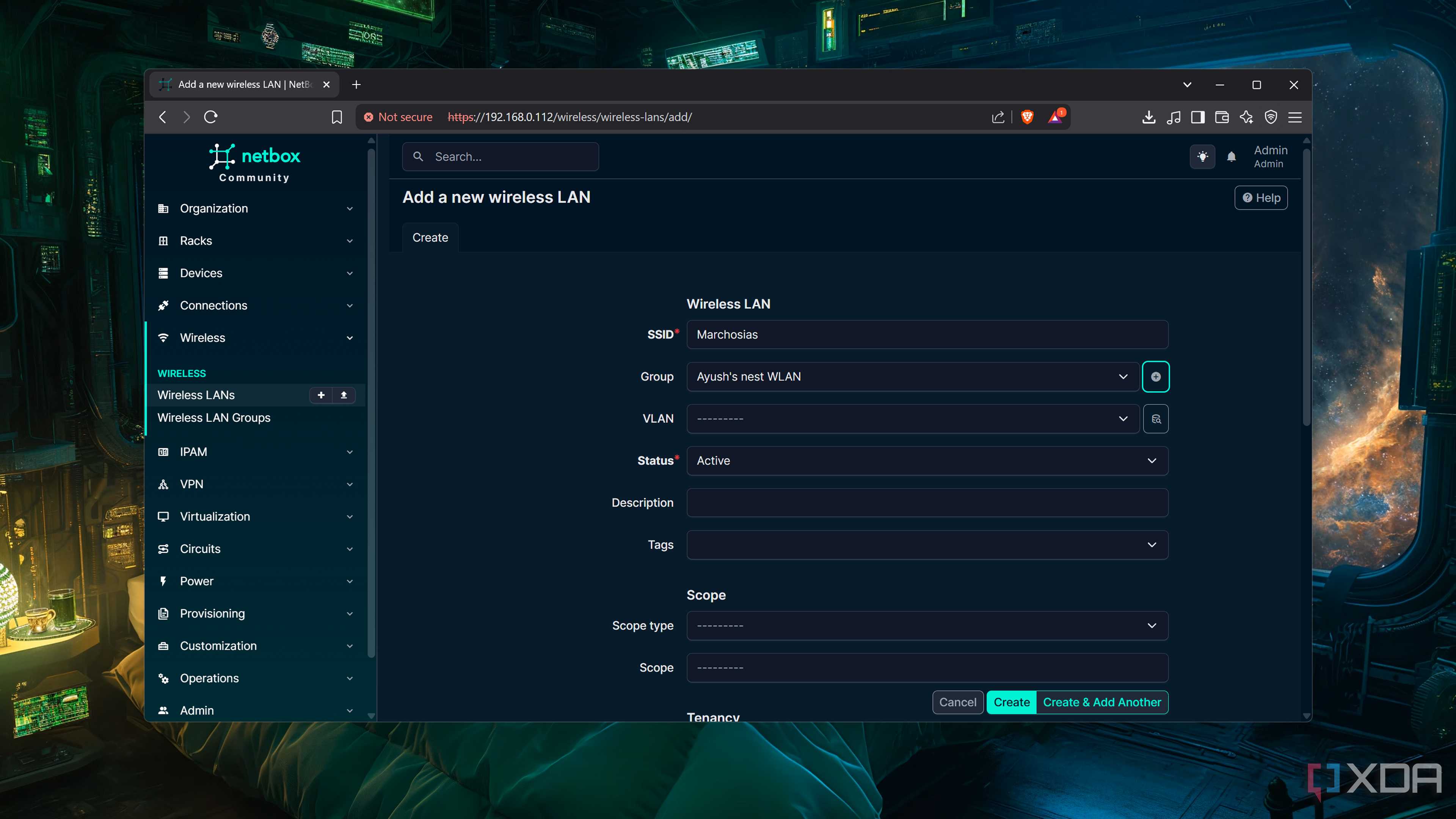 Adding a WLAN in NetBox