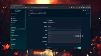 Editing an IP address in NetBox