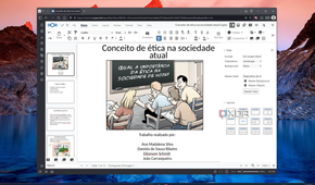 Screenshot of a slideshow presentation open in Nextcloud Office showing slide formatting options