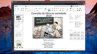 Screenshot of a slideshow presentation open in Nextcloud Office showing slide formatting options
