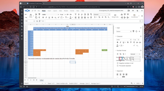 Screenshot of a spreadsheet open in Nextcloud Office showing cell formatting options
