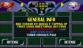 A general info screen in NFL Blitz 2000.