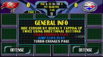 A general info screen in NFL Blitz 2000.