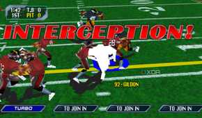 An interception on the field in NFL Blitz 2000.