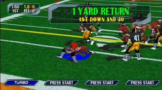 A one-yard return in NFL Blitz 2000.