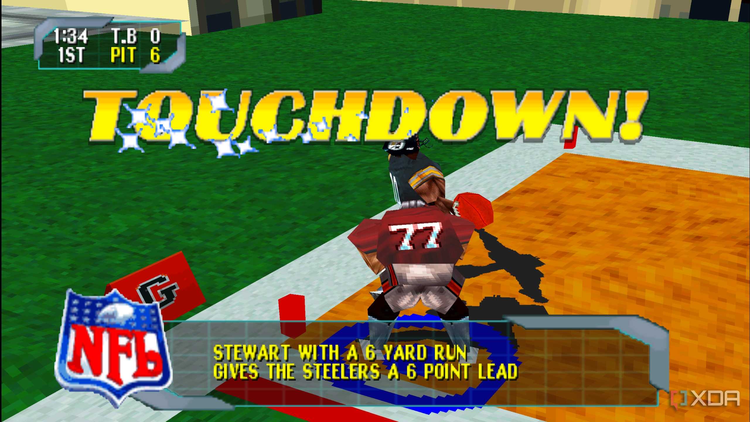 An opponent touchdown in NFL Blitz 2000.