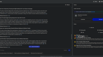 notebooklm with various notes generated in studio
