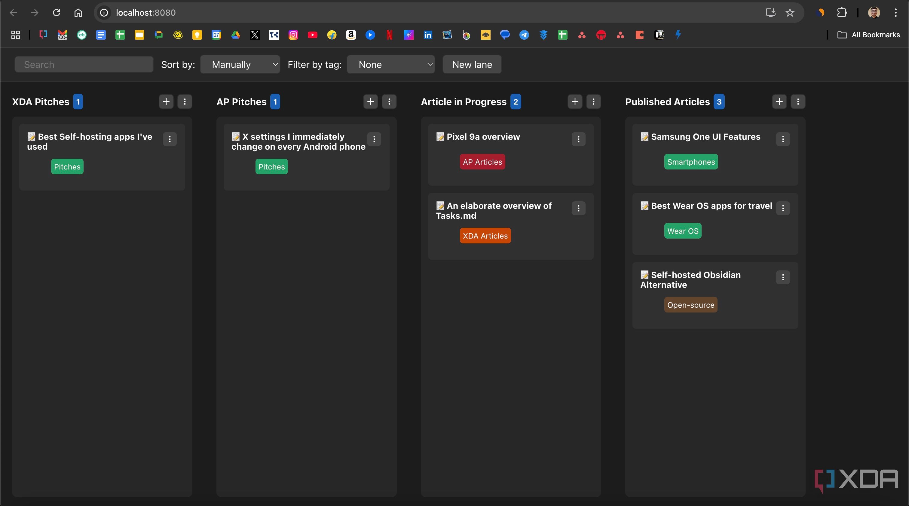 Overview with tasks added