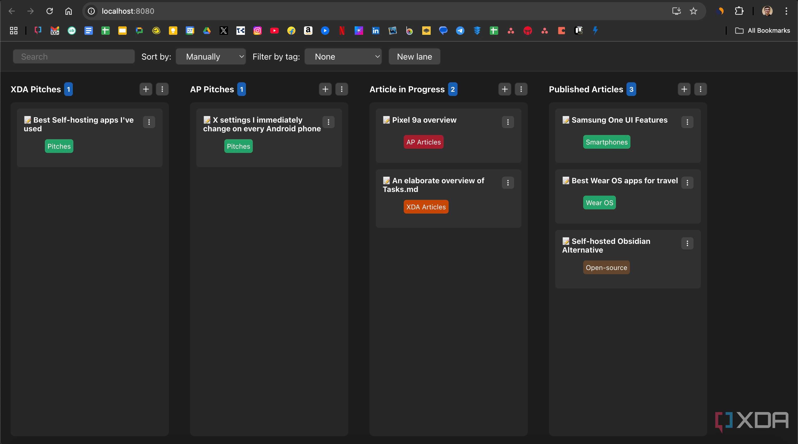 Overview with tasks added