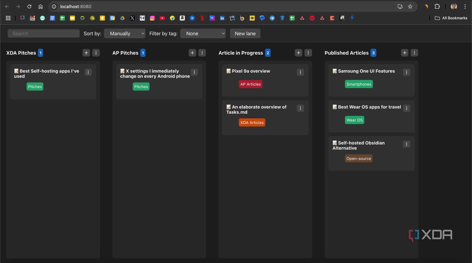 Overview with tasks added