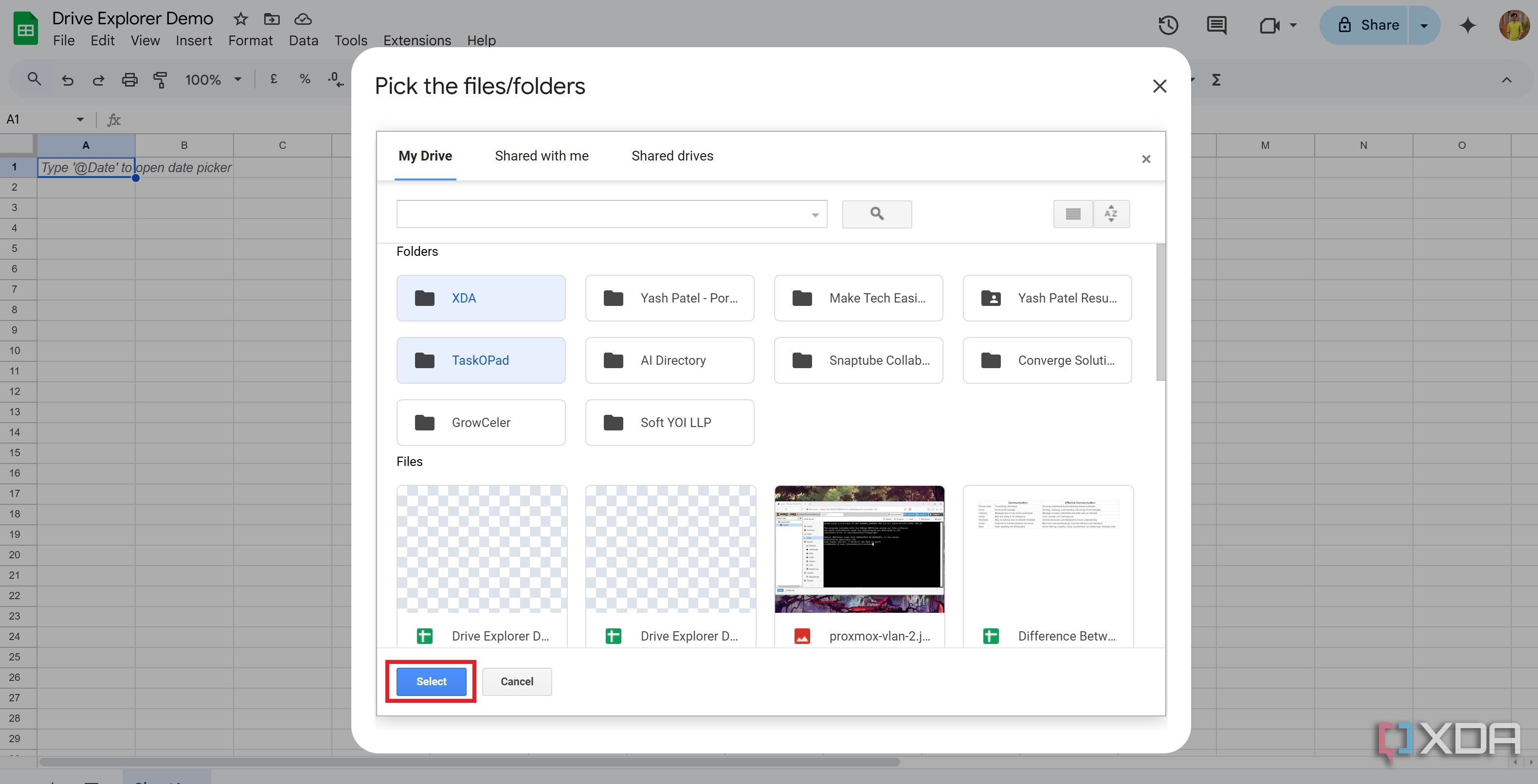 Pick the correct file folder to export