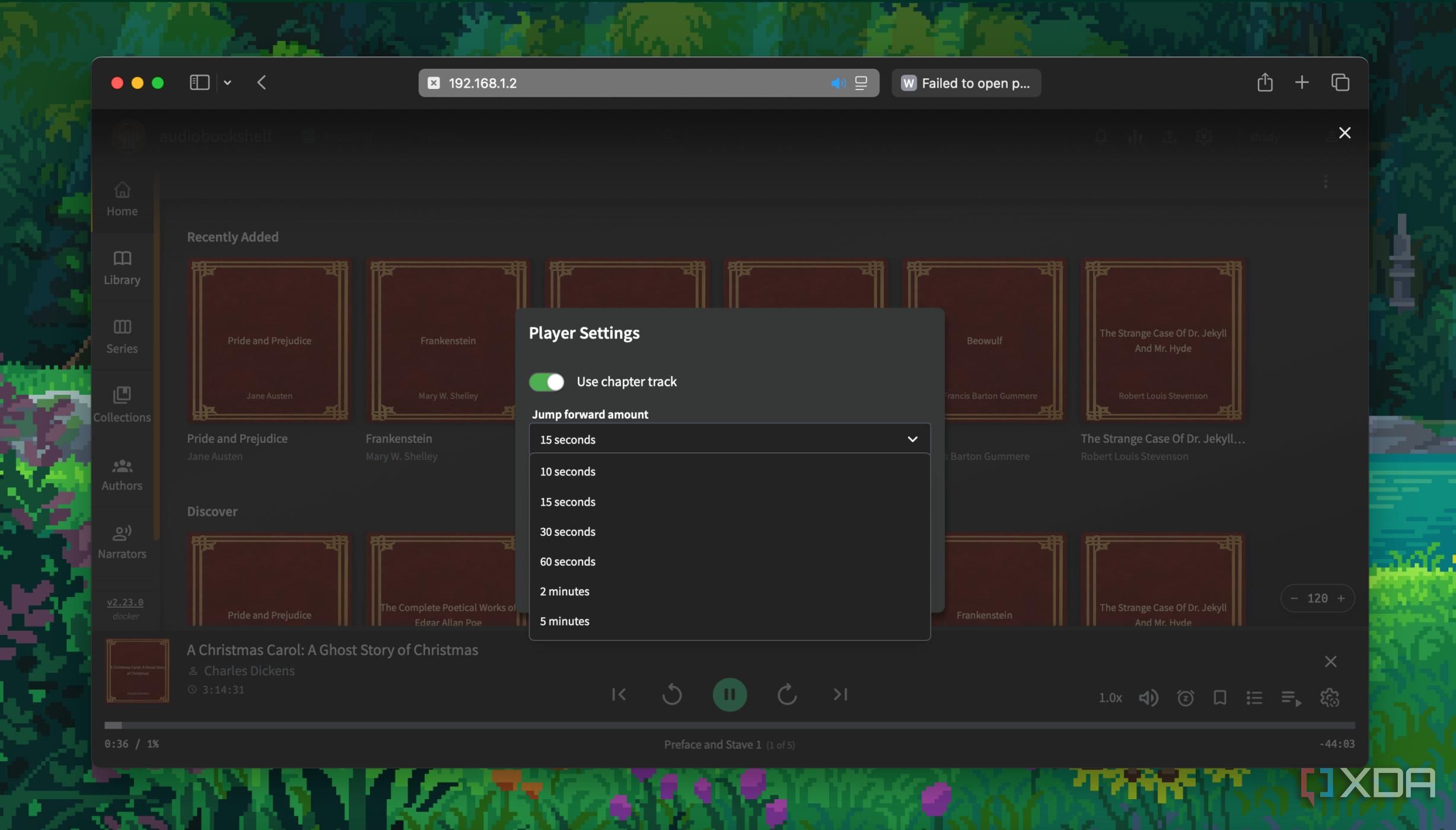 Player settings in Audiobookshelf