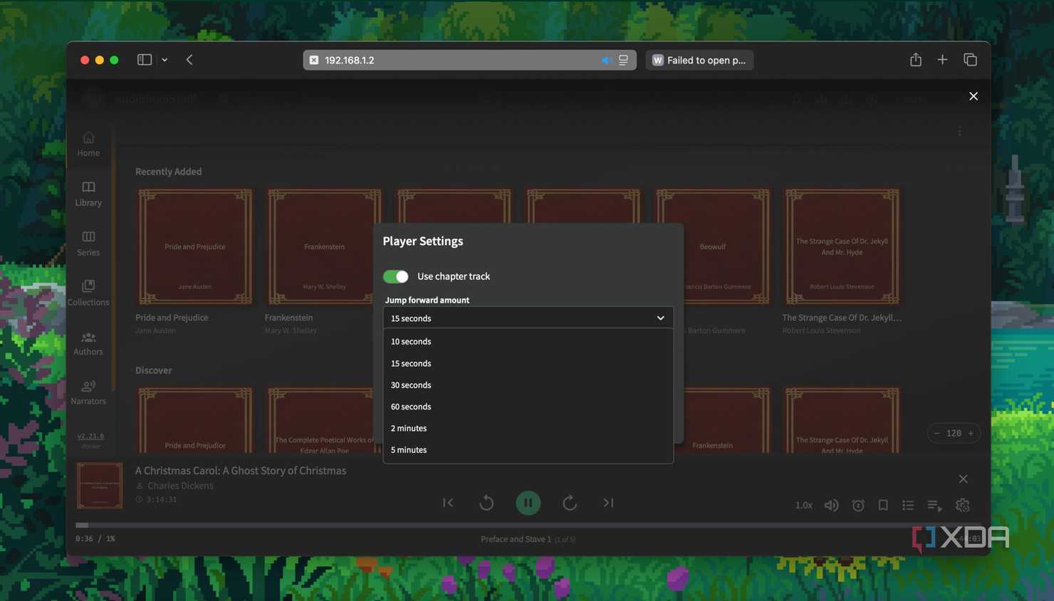 Player settings in Audiobookshelf