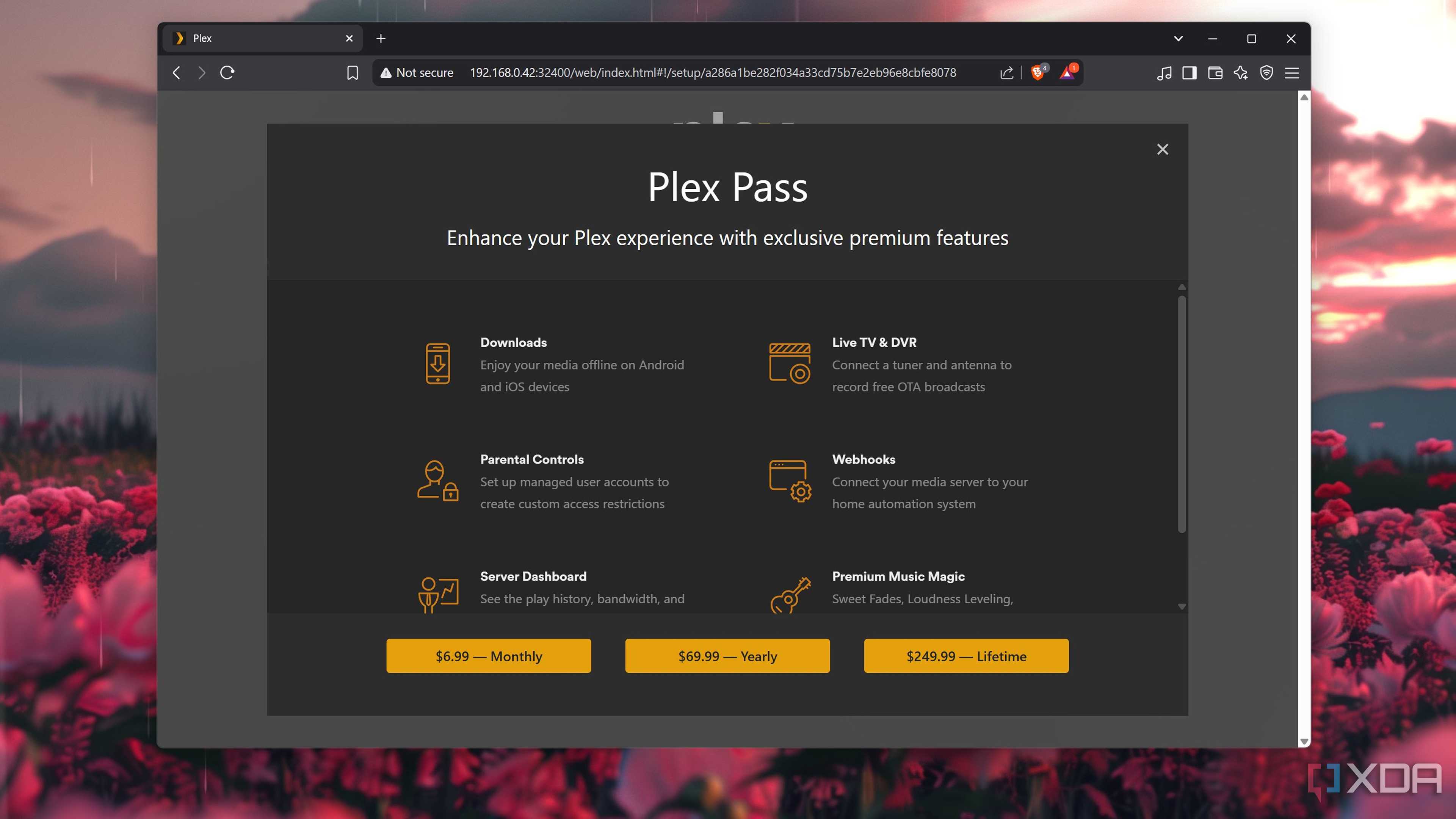 The Plex Pass popup