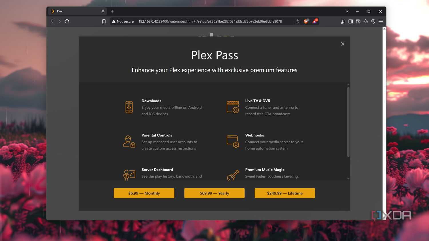 The Plex Pass popup