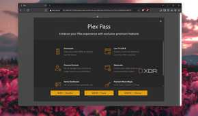 The Plex Pass popup