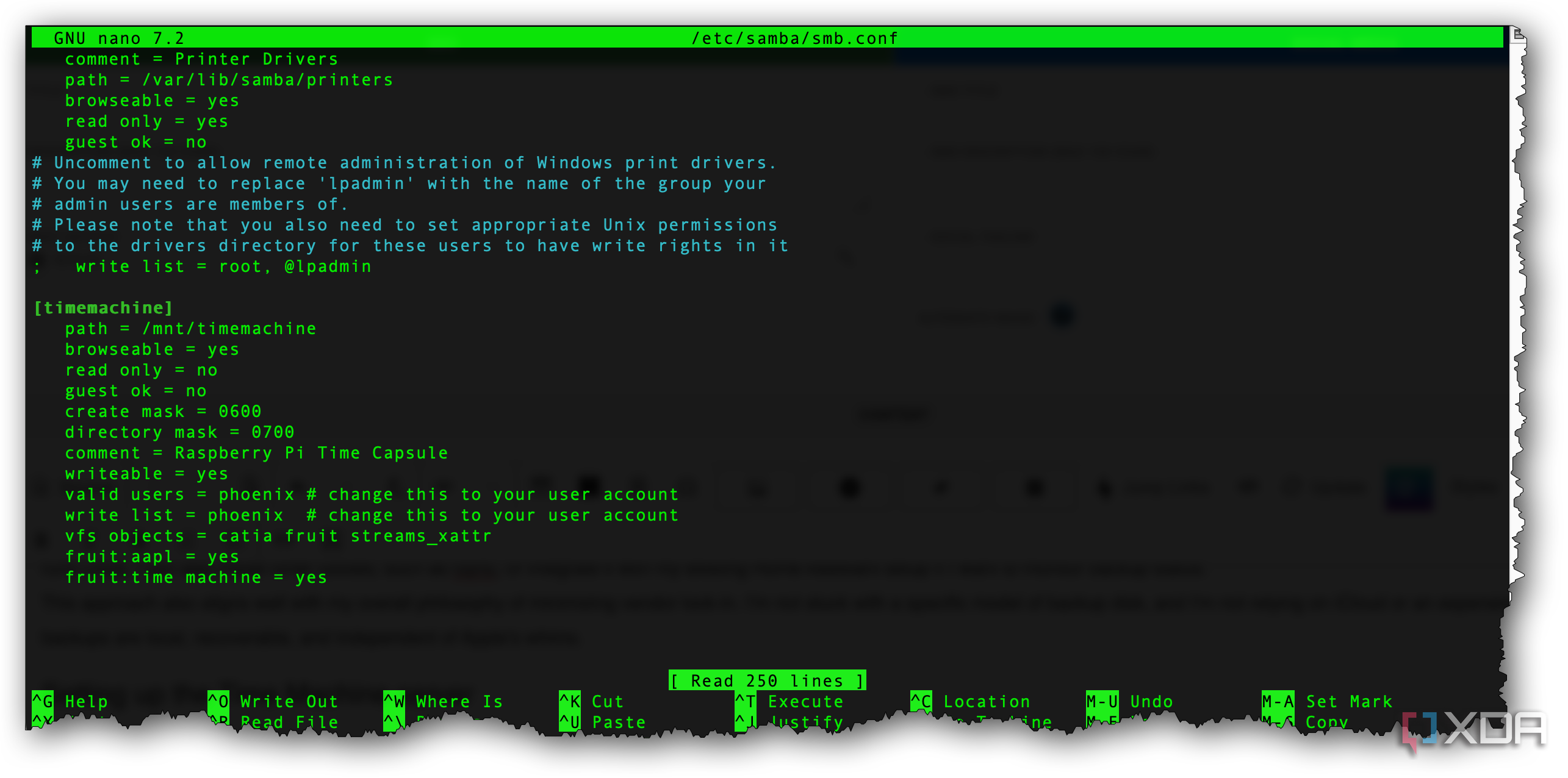 Raspberry Pi smb config file