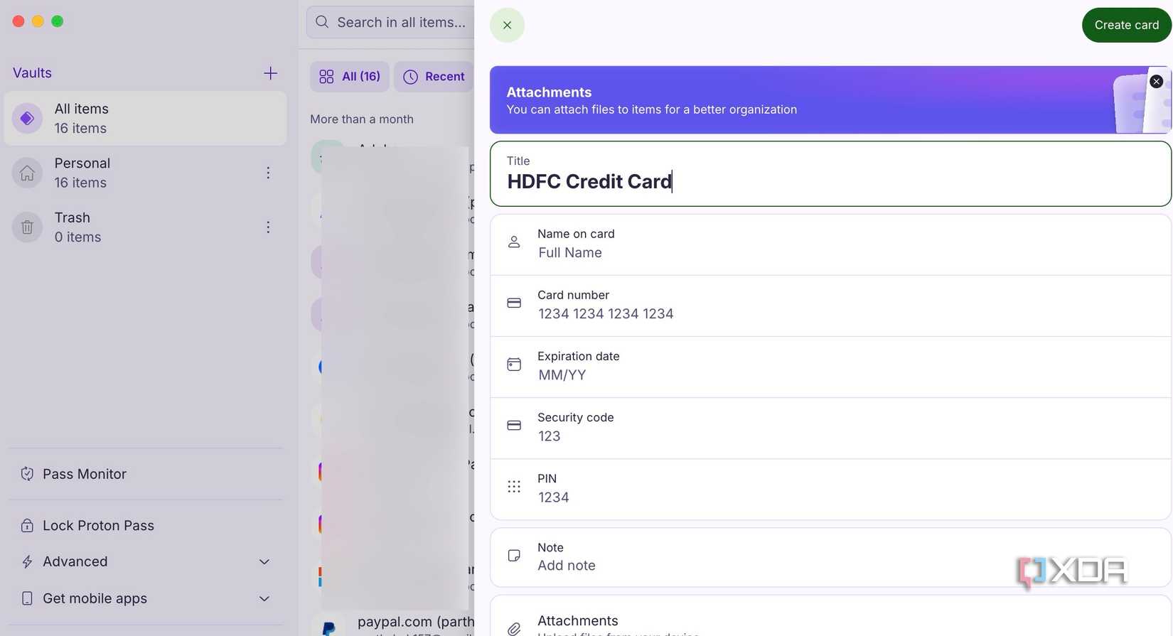 Proton Pass bank account