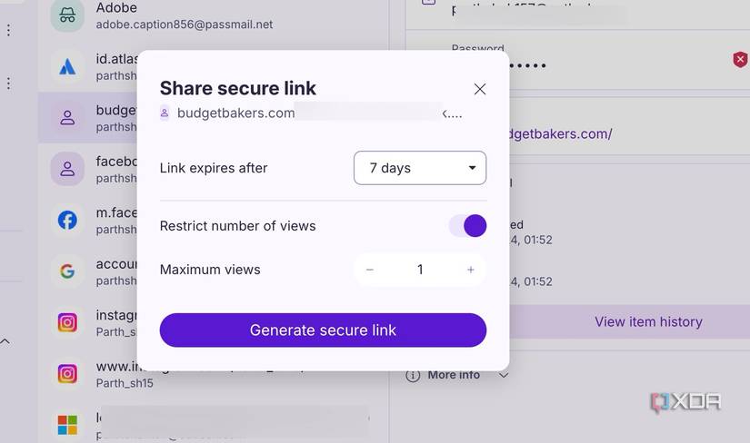 Proton Pass secure link