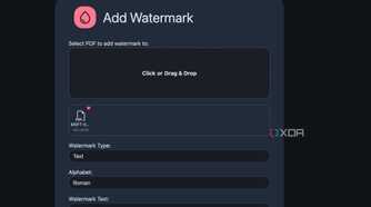 Stirling PDF watermark menu