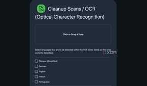 Stirling PDF OCR menu