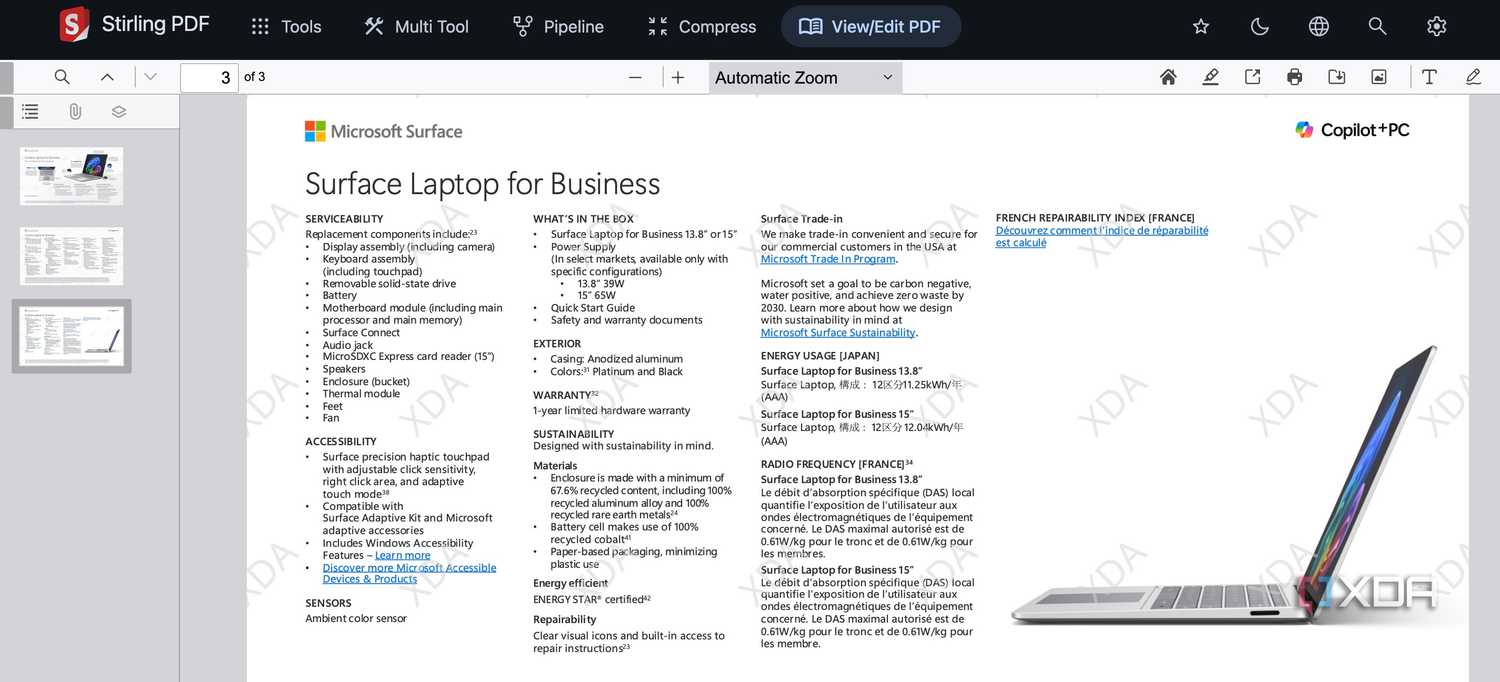 Stirling PDF viewer