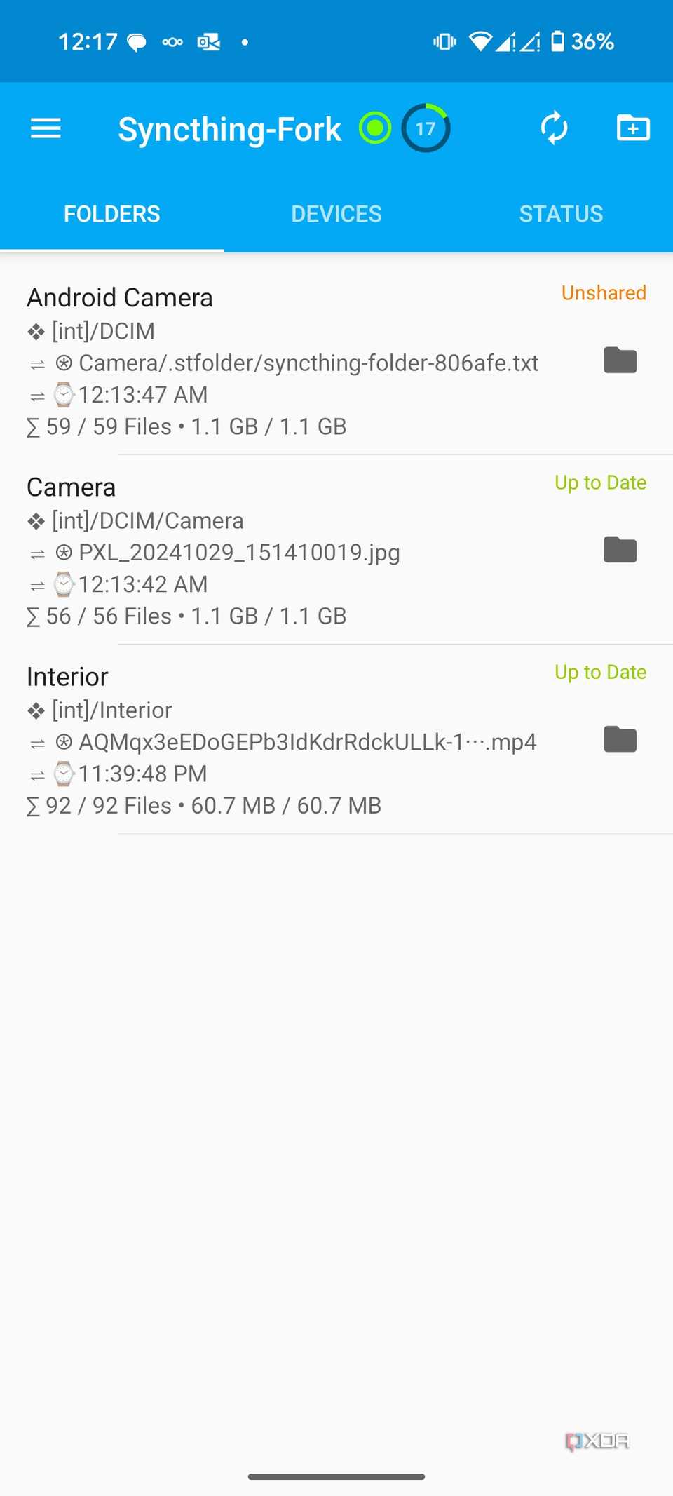 Syncthing Android home