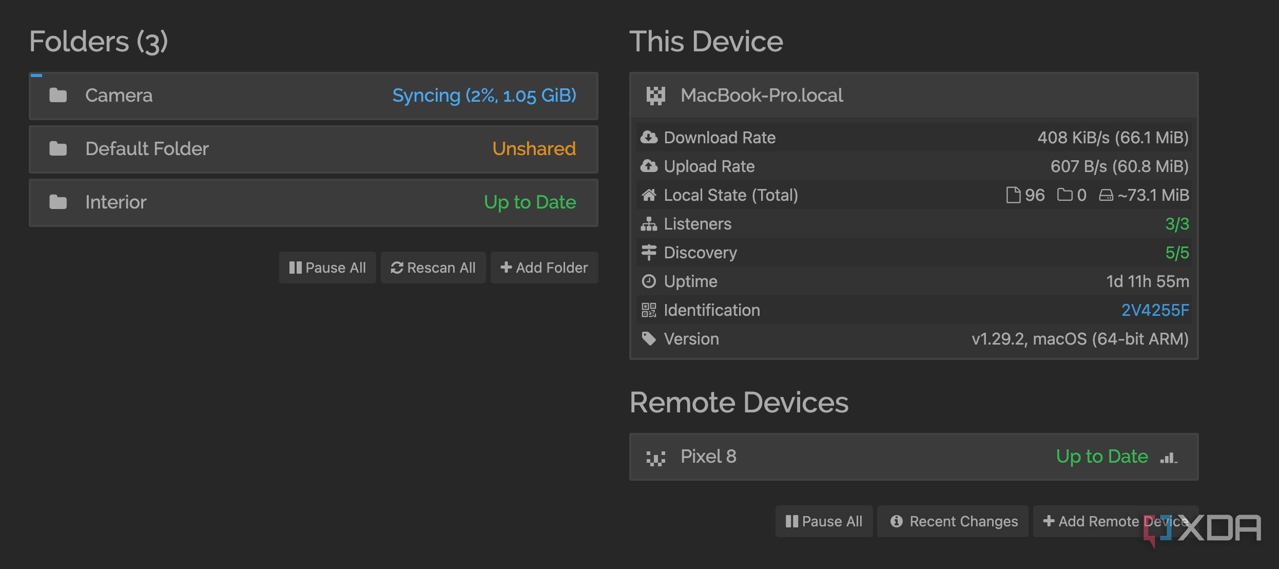 Syncthing folders