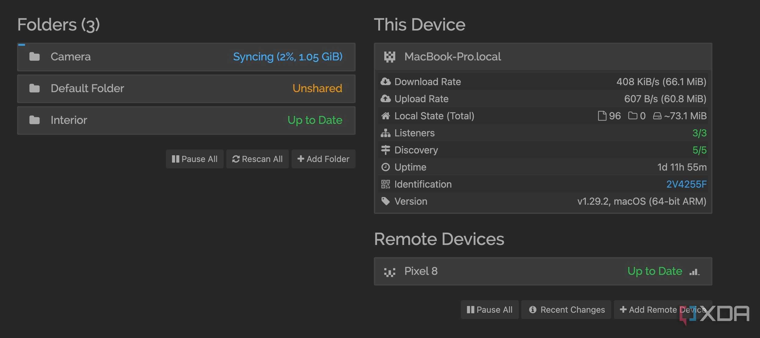 Syncthing folders