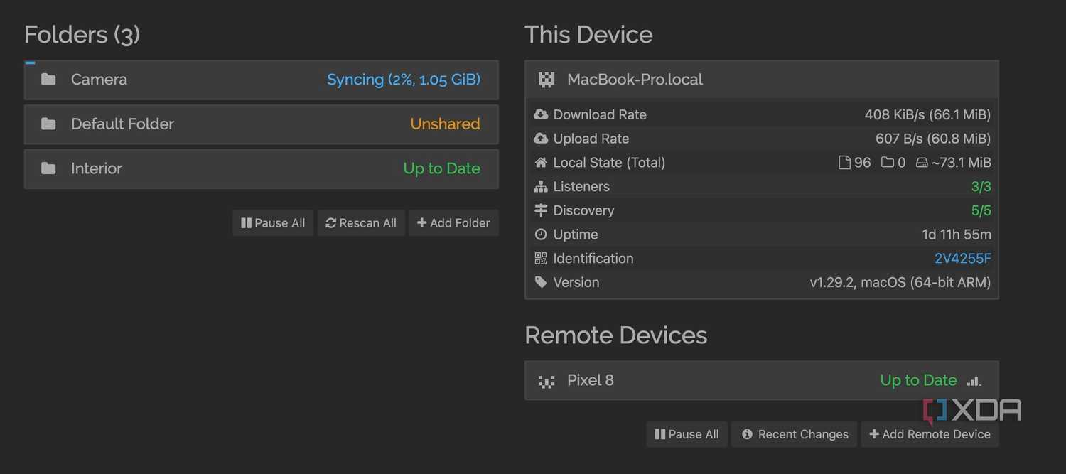 Syncthing folders
