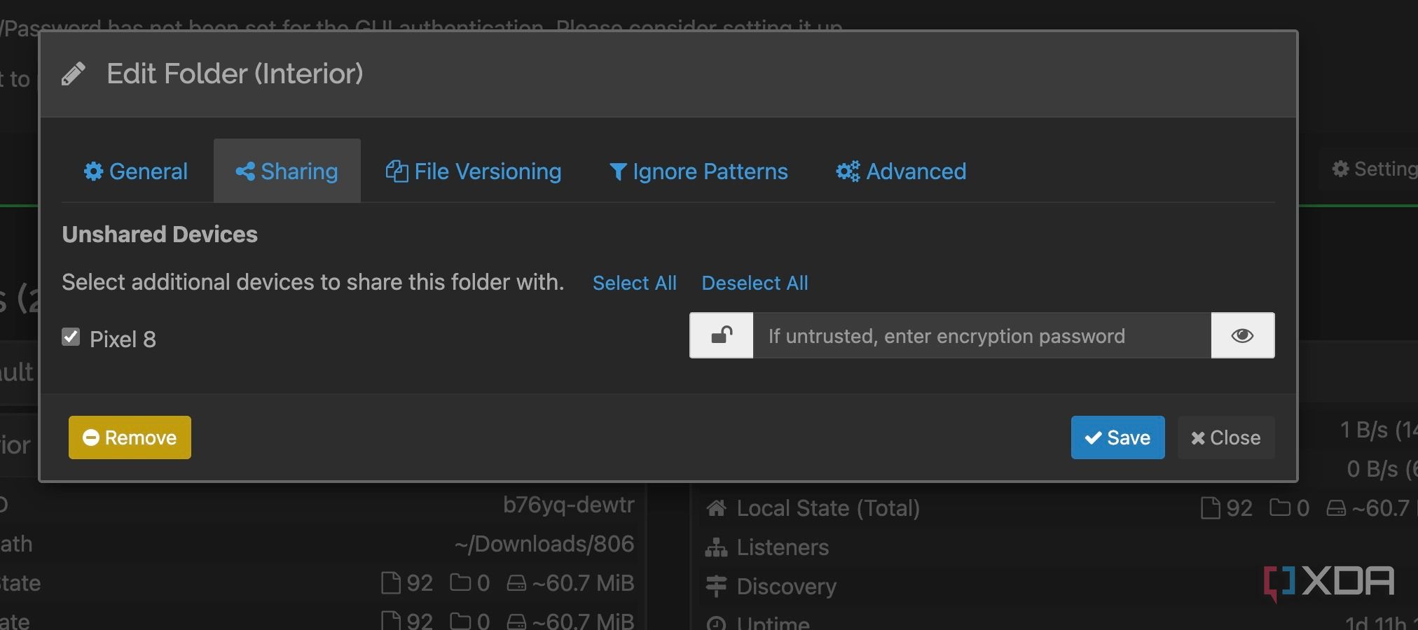 Syncthing add folder