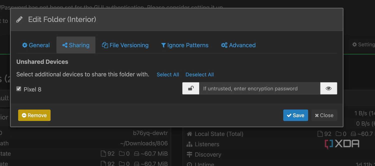 Syncthing add folder