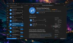 Running the Remote Development extension in VS Code