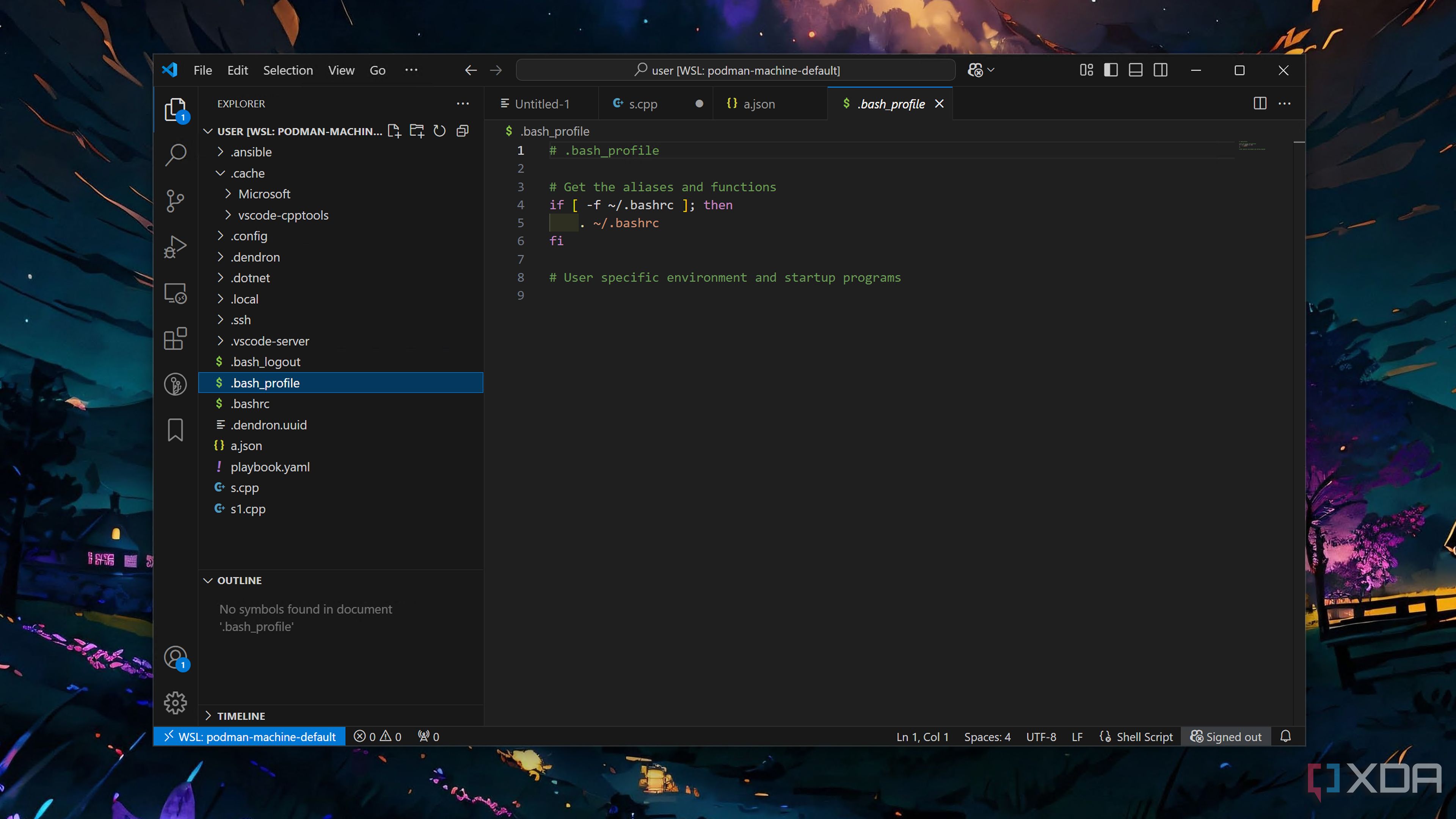 Running the WSL extension in VS Code