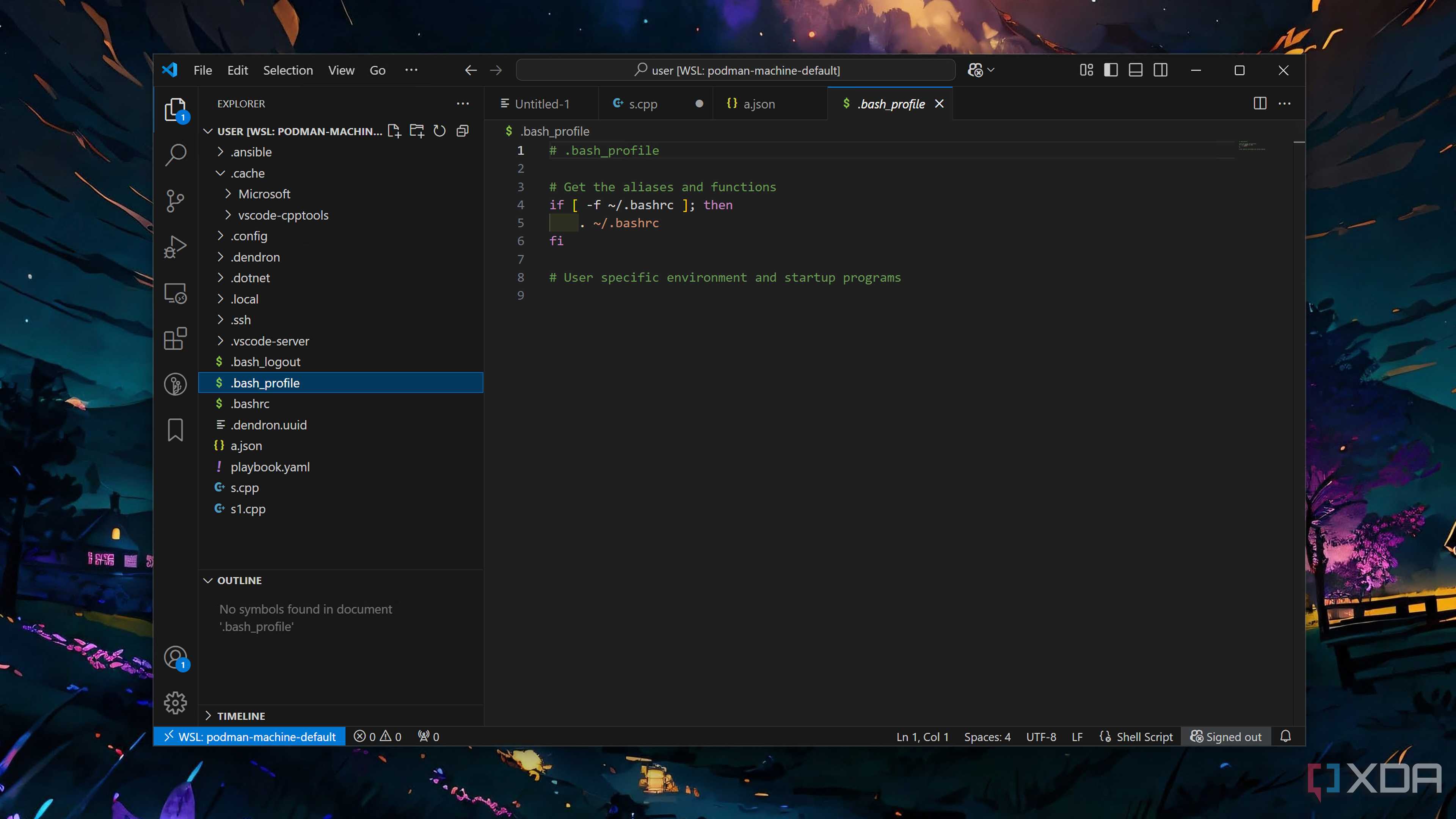 Running the WSL extension in VS Code