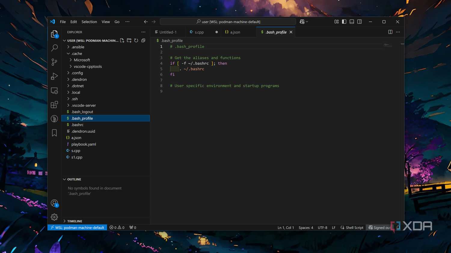 Running the WSL extension in VS Code