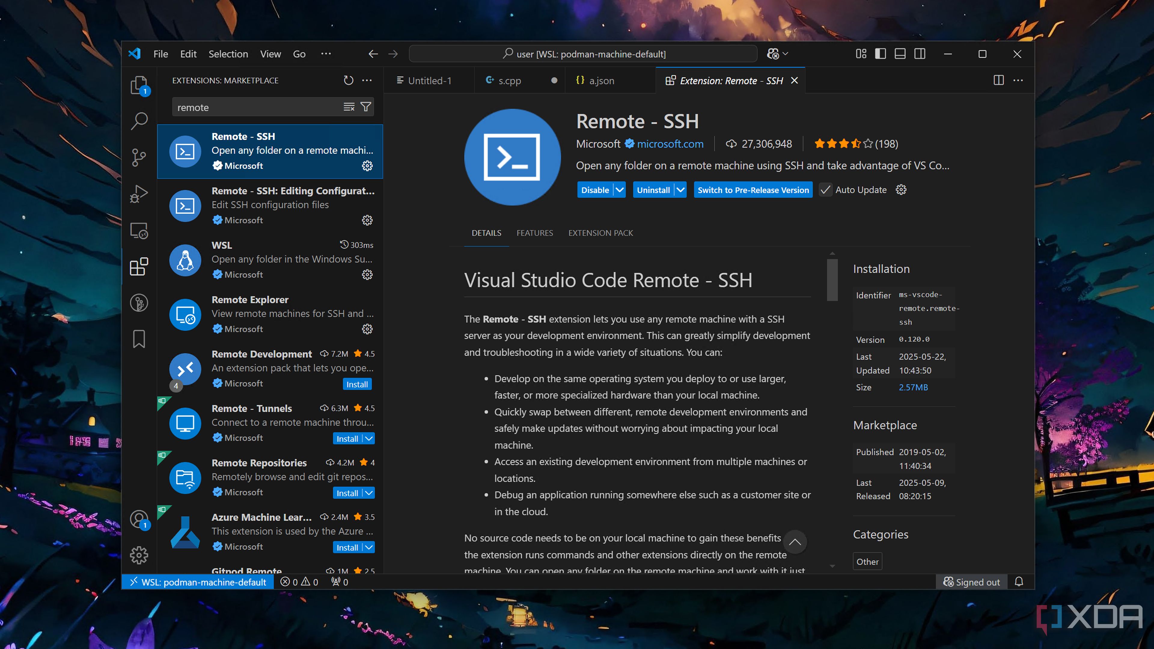 Running the Remote - SSH extension in VS Code