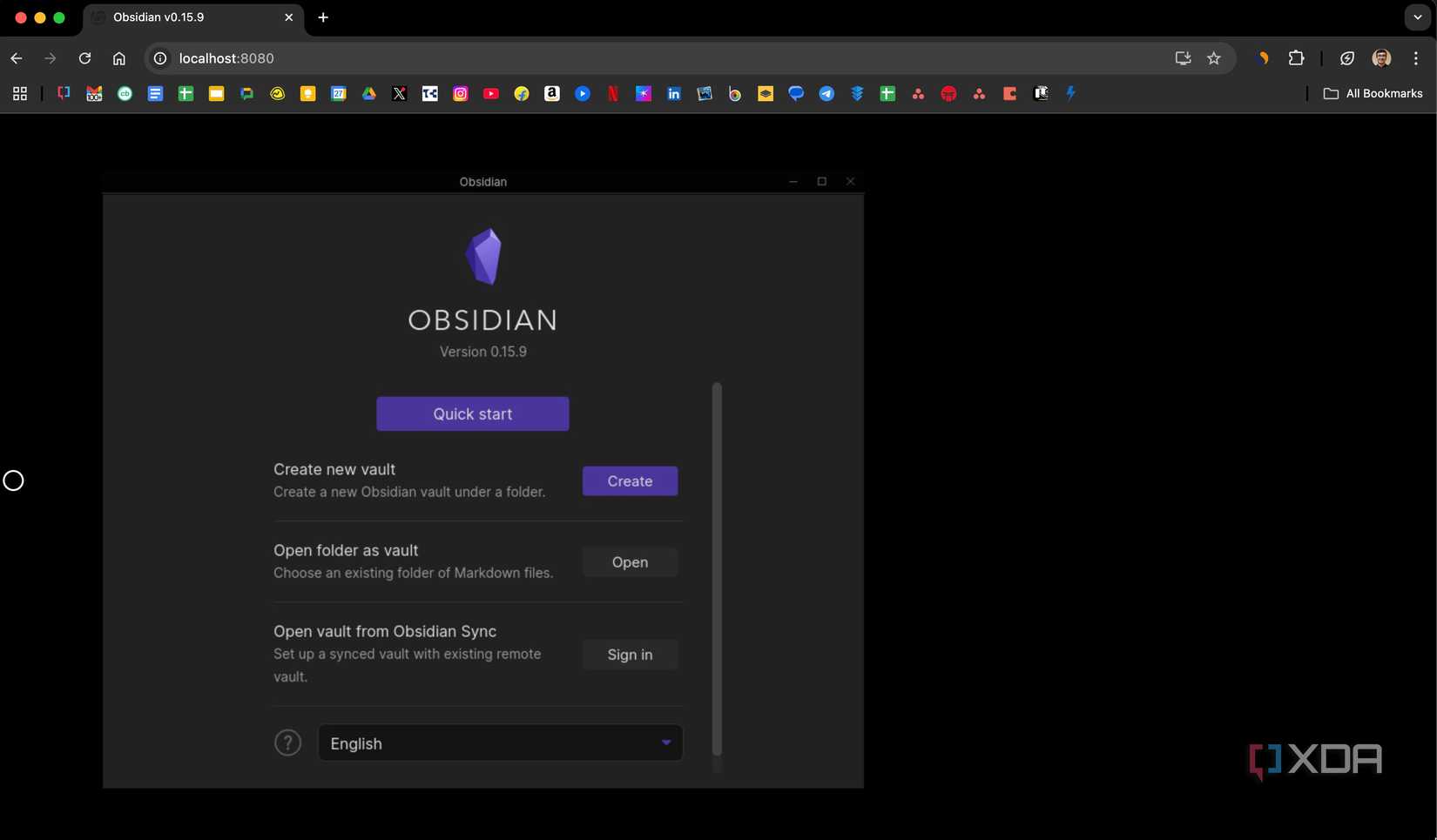 Running Obsidian on browser