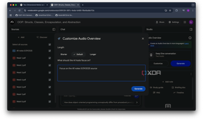 Adding instructions in Customize Audio Overview window