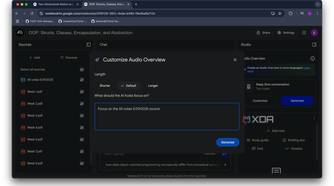 Adding instructions in Customize Audio Overview window