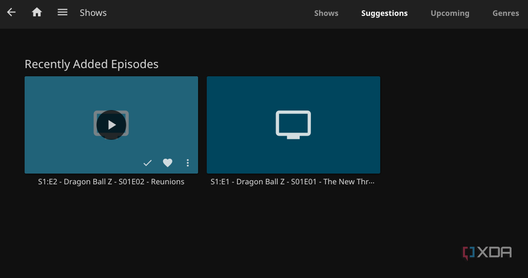 Jellyfin recently added episodes.