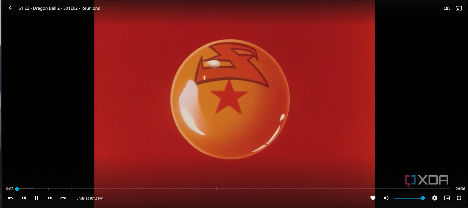 Jellyfin playing Dragon Ball Z.